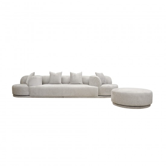 Pasargad Home Cielo Fabric Living Room 4 Pieces Sofa Set, Beige