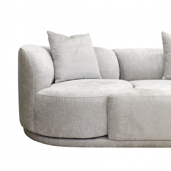 Pasargad Home Cielo Fabric Living Room 4 Pieces Sofa Set, Beige