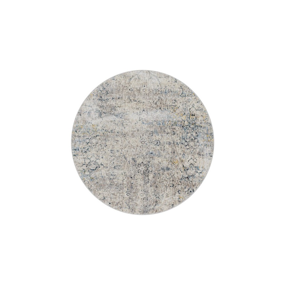 Surya Cardiff Rug 6'7" Round - Light Gray