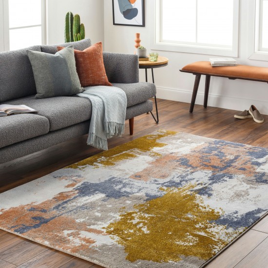 Surya Delight Rug 7'10" X 10'10" (Mustard & Dark Blue)