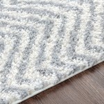 Surya Deluxe Shag Rug 6'7" X 9' - Medium Gray, Off-White