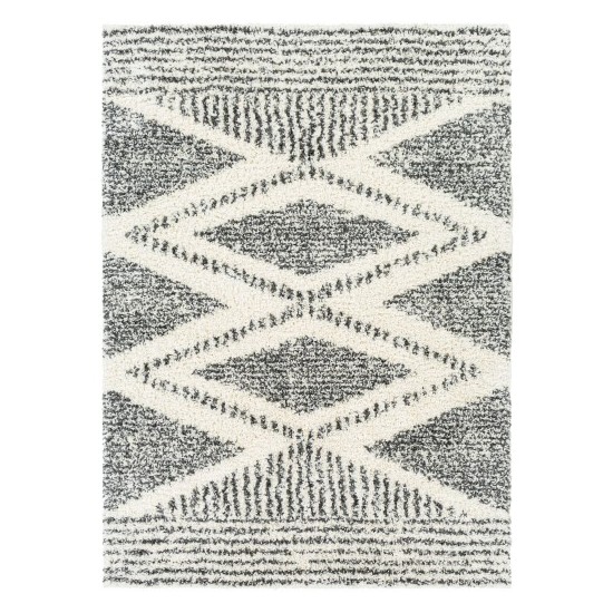 Surya Deluxe Shag Rug 2' X 3' (Cream & Charcoal)