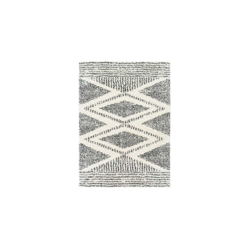 Surya Deluxe Shag Rug 2' X 3' (Cream & Charcoal) Surya Deluxe Shag Rug 2' X 3' (Cream & Charcoal)