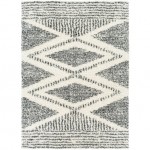 Surya Deluxe Shag Rug 5'3" X 7'3" (Cream & Charcoal)