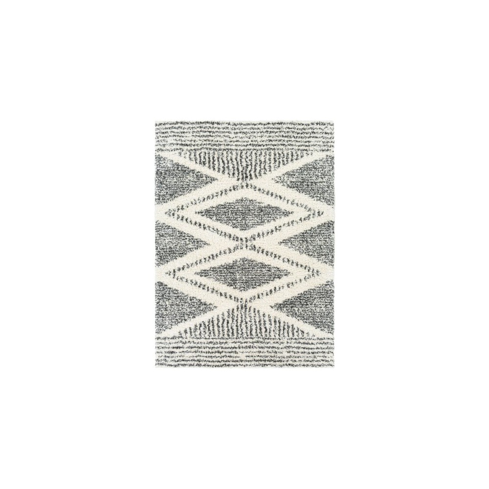 Surya Deluxe Shag Rug 6'7" X 9' (Cream & Charcoal)