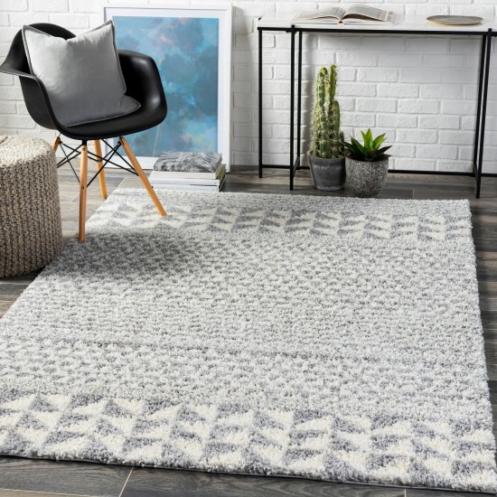 Surya Deluxe Shag Rug 2' X 3' (Medium Gray & Off-White)