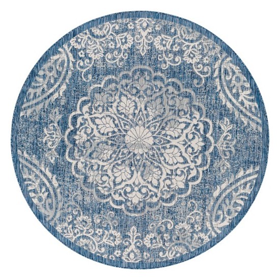 Surya Eagean Rug 5'3" Round (Dark Blue)