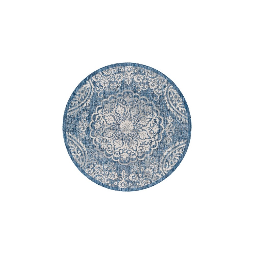 Surya Eagean Rug 5'3" Round (Dark Blue)