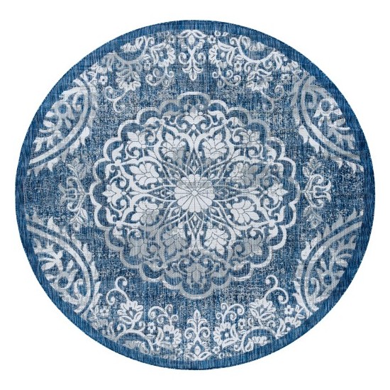 Surya Eagean Rug 7'10" Round (Dark Blue)