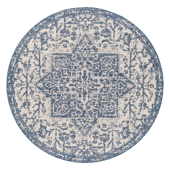 Surya Eagean Rug 5'3" Round (Dark Blue & Denim)