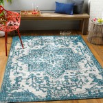 Surya Eagean Teal Rug 4'3" X 5'11"