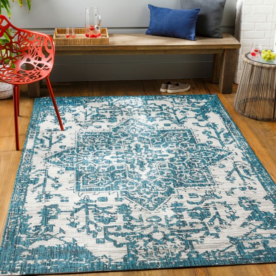 Surya Eagean Rug 5'3" X 7'7" (Teal & Black)