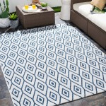 Surya Eagean Rug 5'3" X 7'7" (Cream & Dark Blue)