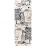 Surya Eskimo Shag Black & Light Gray Rug 2'7" X 7'3"