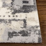 Surya Eskimo Shag Black & Light Gray Rug 2'7" X 7'3"