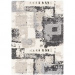 Surya Eskimo Shag Black & Light Gray Rug 5'3" X 7'