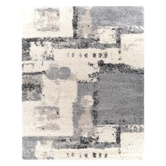 Surya Eskimo Shag Black & Light Gray Rug 7'10" X 10'