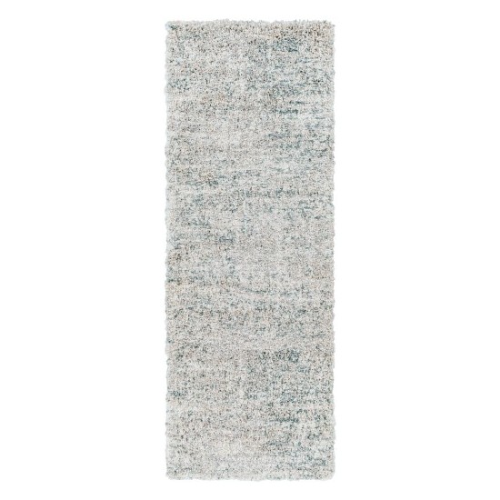 Surya Eskimo Shag Blue & Light Gray Rug 2'7" X 7'3"