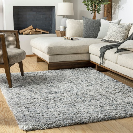 Surya Eskimo Shag Blue & Light Gray Rug 5'3" X 7'