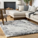 Surya Eskimo Shag Black Rug 6'7" X 9'