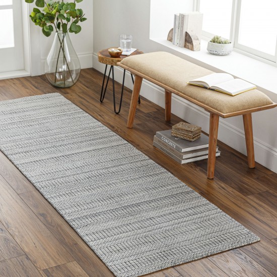 Surya Hickory Gray Rug 2'6" X 8'