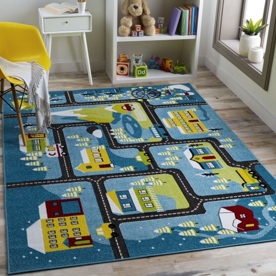 Surya Kindergarten Kgt-2305 Blue Rug 3'11" X 5'7"