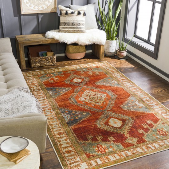 Surya Lavable Burnt Orange Rug 2'6" X 4'