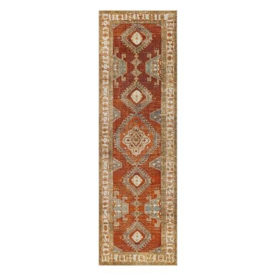 Surya Lavable Burnt Orange Rug 2'6" X 8'