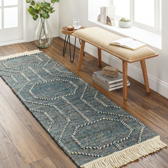 Surya Lucia Deep Teal Rug 2'6" X 8'