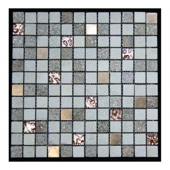 Legion Furniture Copper, White & Brown Mosaic Tile