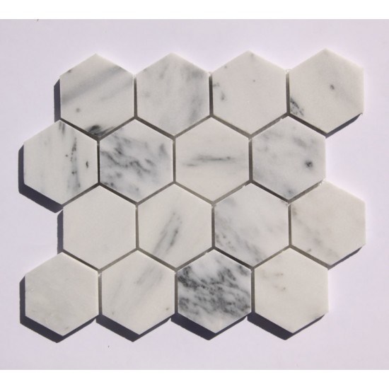 2.75" X 3.25" Stone Mosaic Wall Tile In White
