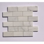 3.88" X 2.88" Stone Mosaic Wall Tile In White