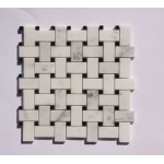 1" X 2" White Stone Mosaic Wall Tile