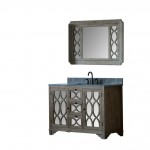 48" Solid Elm Sink Vanity With Faucet And 47.5" Rectangle Mirror