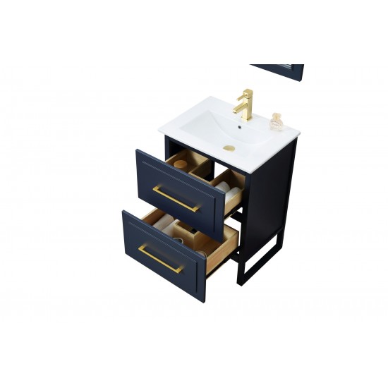24" Sink Vanity With Ceramic Top-No Faucet