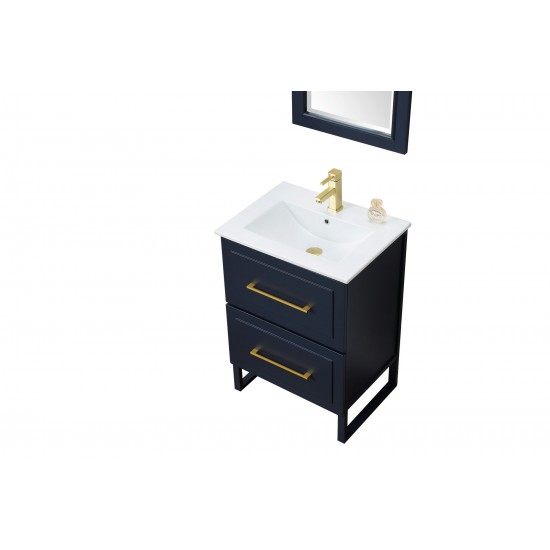 24" Sink Vanity With Ceramic Top-No Faucet