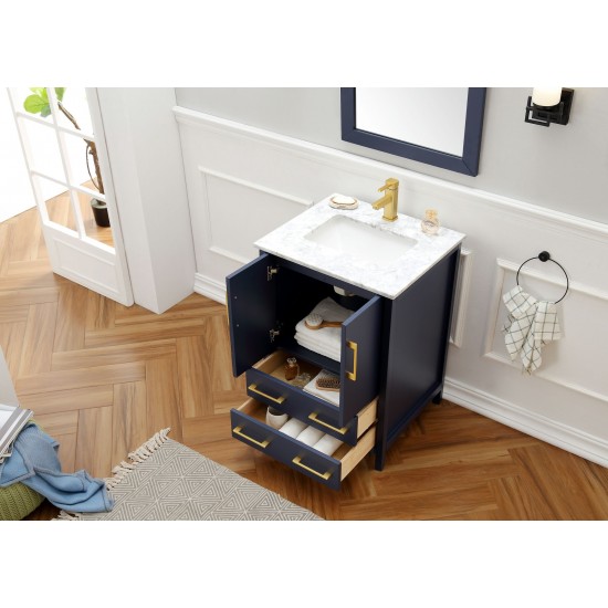 24" Solid Wood Sink Vanity With Mirror-No Faucet