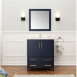 30" Solid Wood Sink Vanity With Mirror-No Faucet