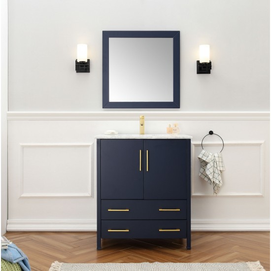 30" Solid Wood Sink Vanity With Mirror-No Faucet