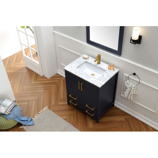 30" Solid Wood Sink Vanity With Mirror-No Faucet