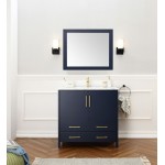 36" Solid Wood Sink Vanity With Mirror-No Faucet