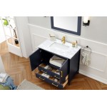 36" Solid Wood Sink Vanity With Mirror-No Faucet
