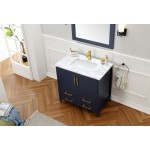 36" Solid Wood Sink Vanity With Mirror-No Faucet