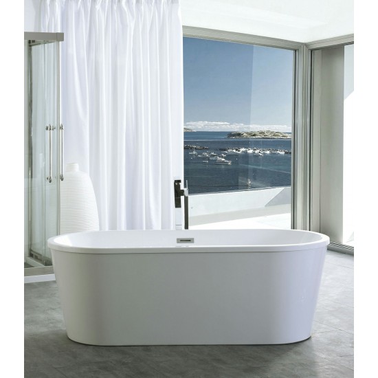 67.3" White Acrylic Tub - No Faucet