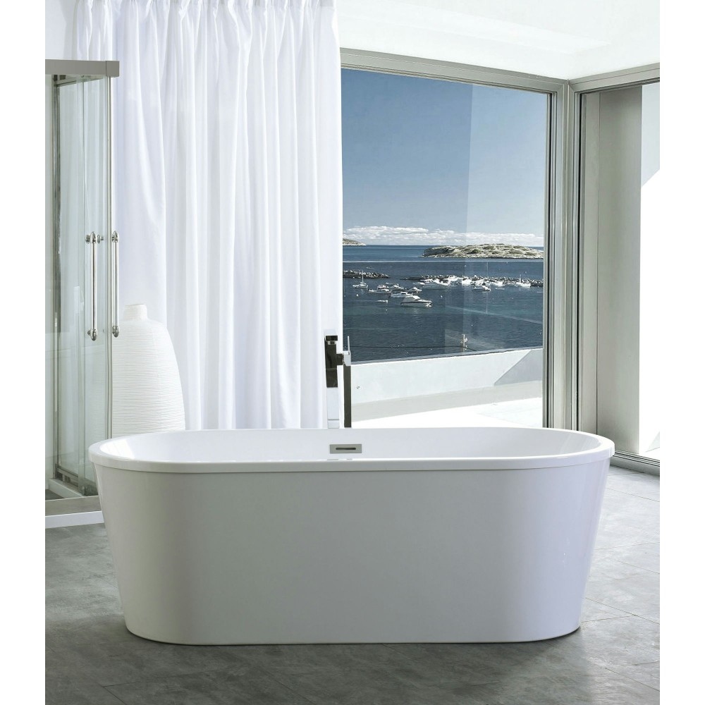 67.3" White Acrylic Tub - No Faucet