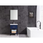 24" Blue Finish Sink Vanity With Black Metal Frame-Pvc