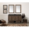 60" Solid Wood Sink Vanity With Moon Stone Top-No Faucet