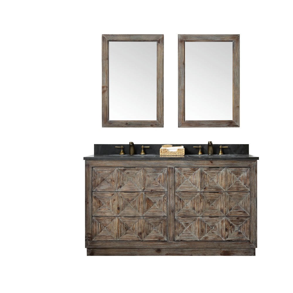 60" Wood Sink Vanity Match With Marble Wh 5160" Top -No Faucet