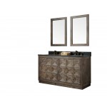 60" Wood Sink Vanity Match With Marble Wh 5160" Top -No Faucet