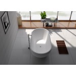 70.1" White Matt Solid Surface Tub - No Faucet